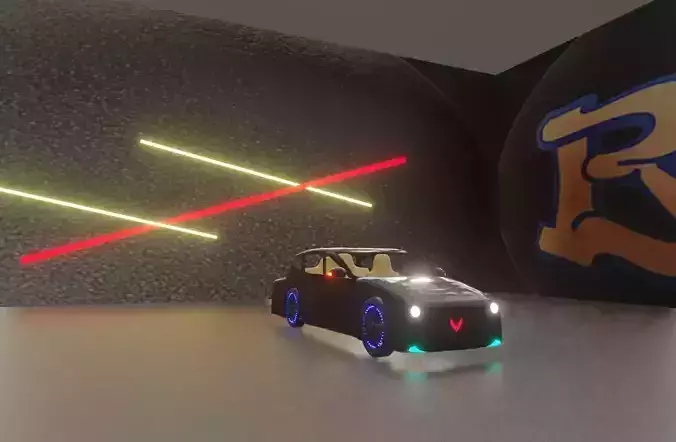 car fully light disco 3D model
