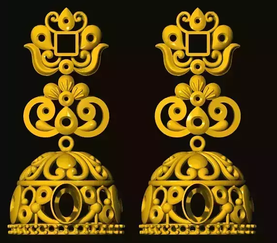 jumka two gold jhumka earrings
