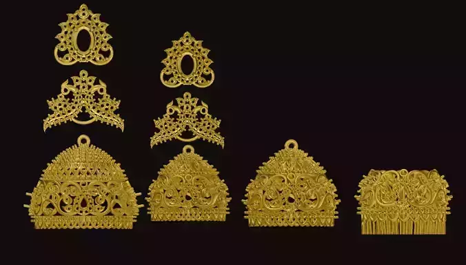 jumka set of gold plated ornaments