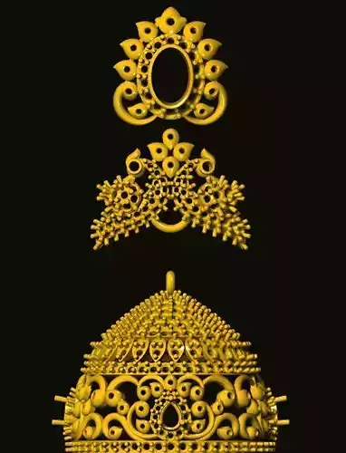 jumka gold crown and other ornaments