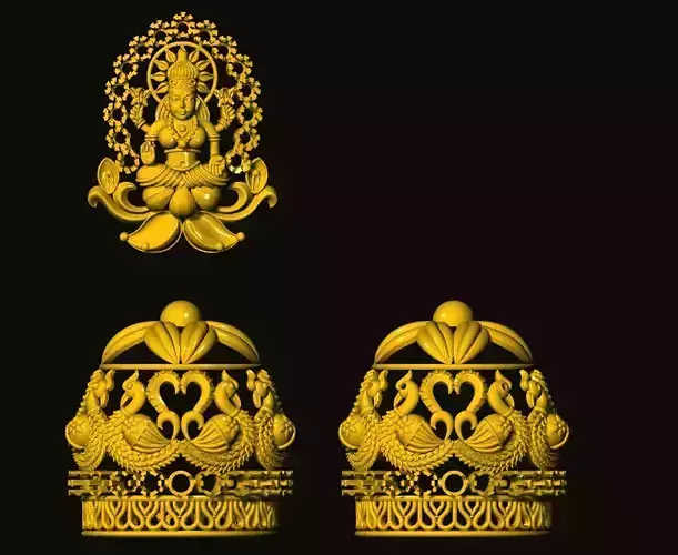 jumka pair of gold ornaments
