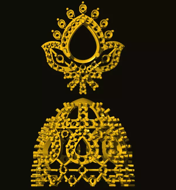 jumka gold ornament 3D print model