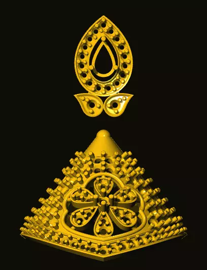 jumka gold ornament 3D print model_0