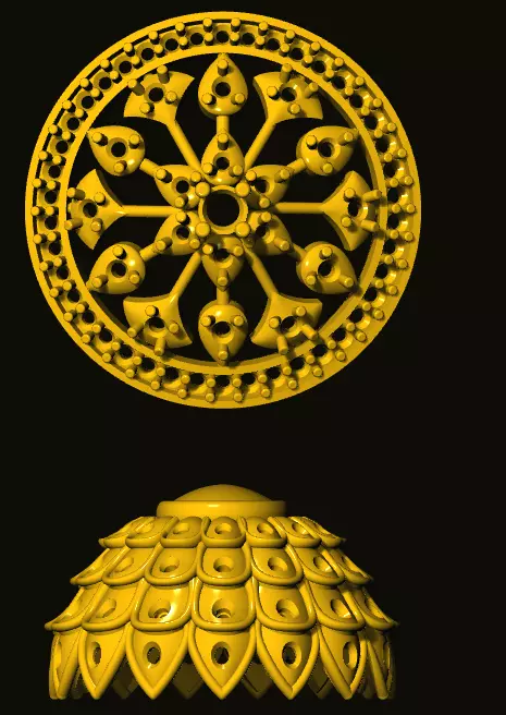 jumka golden ornate design 3D print model