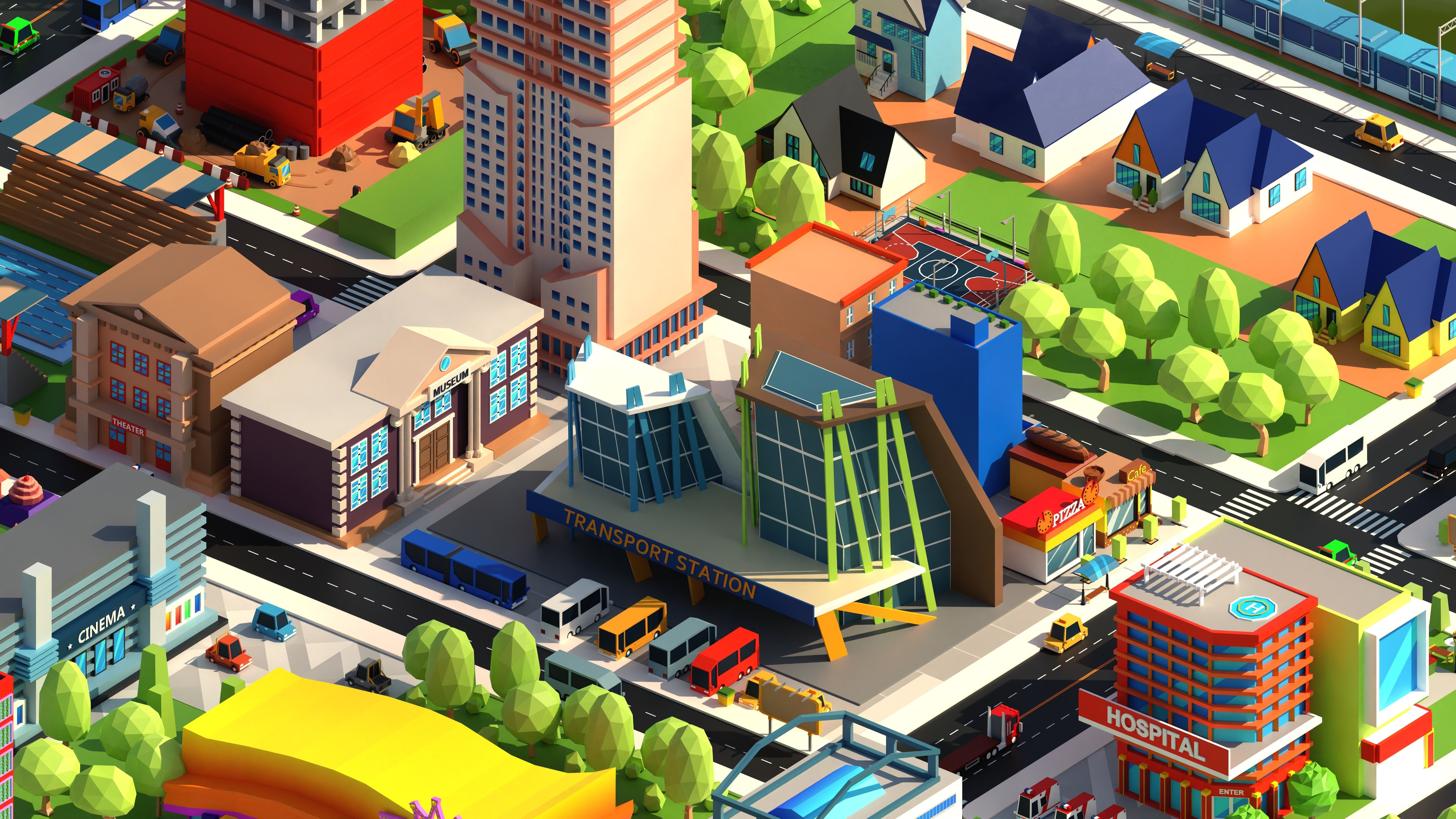 Low Poly City PACK Low-poly 3D model_4