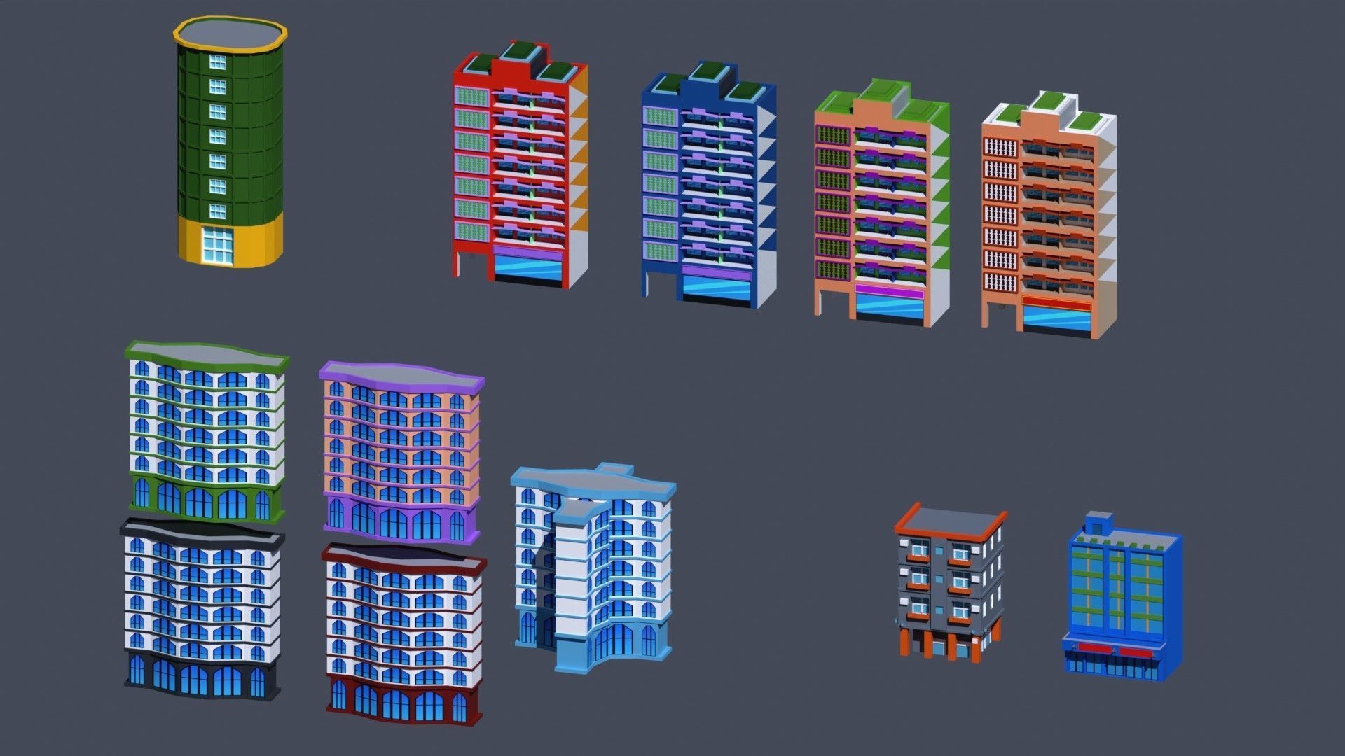 Low Poly City PACK Low-poly 3D model_14