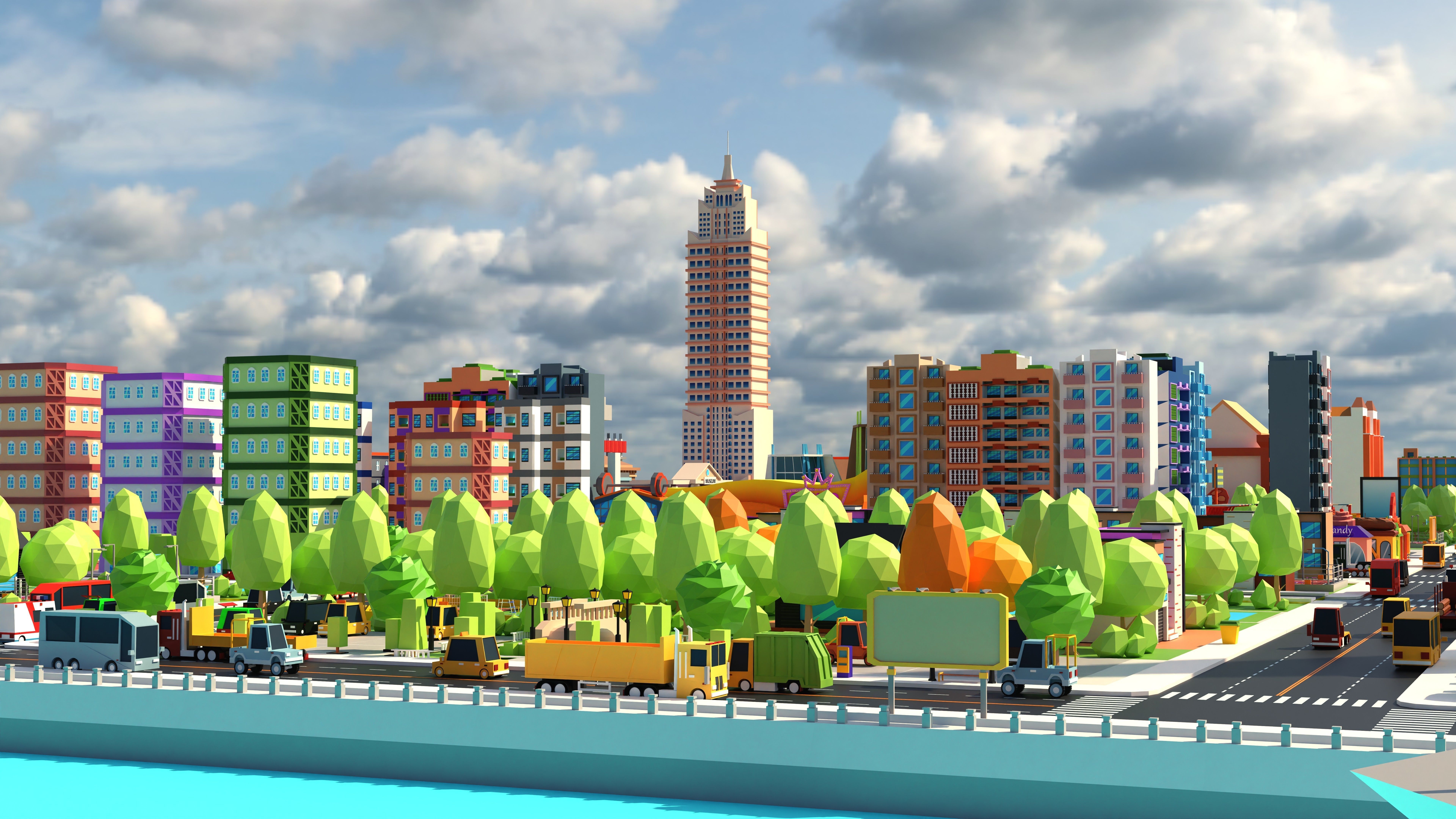 Low Poly City PACK Low-poly 3D model_10