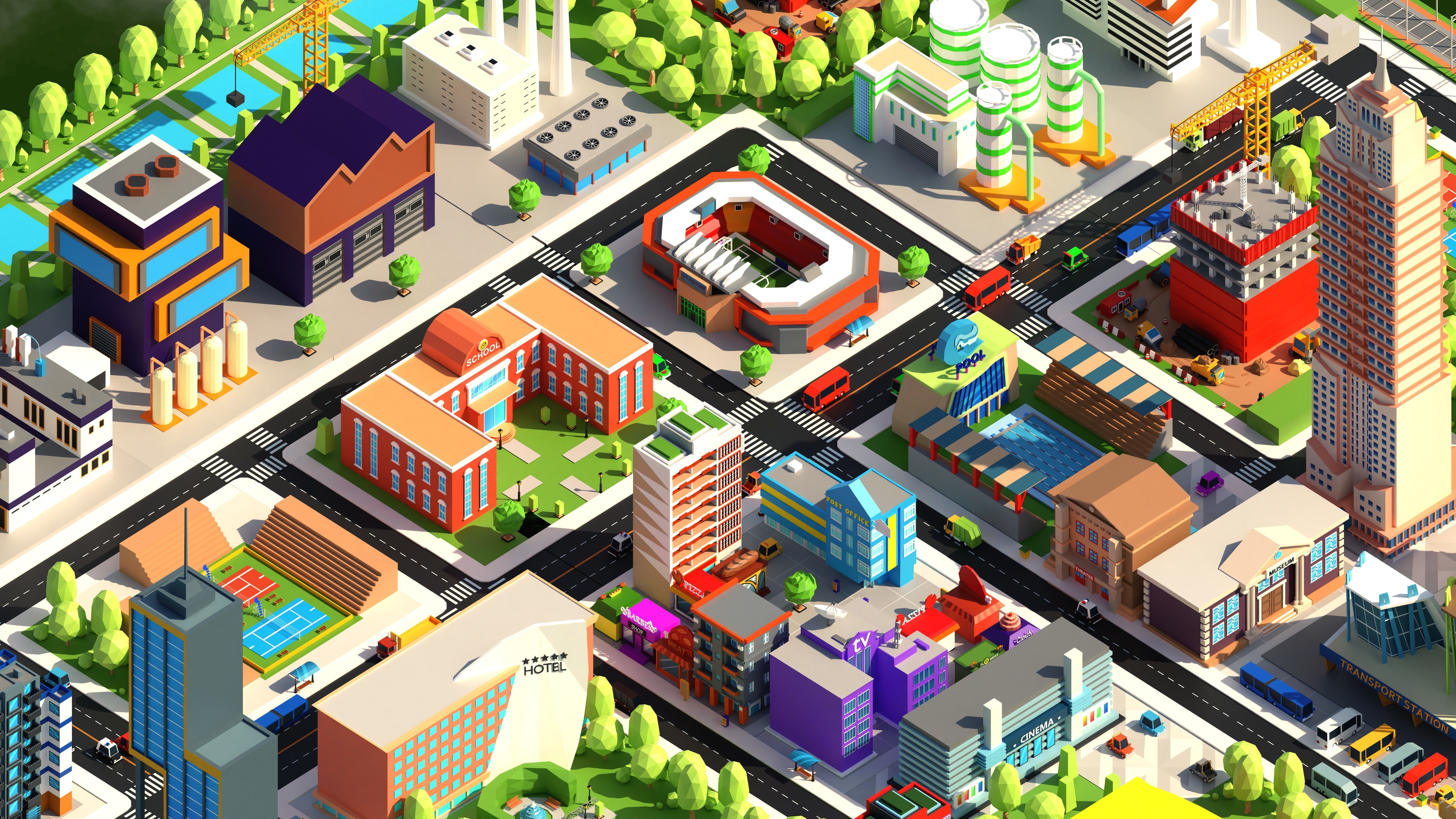 Low Poly City PACK Low-poly 3D model_5