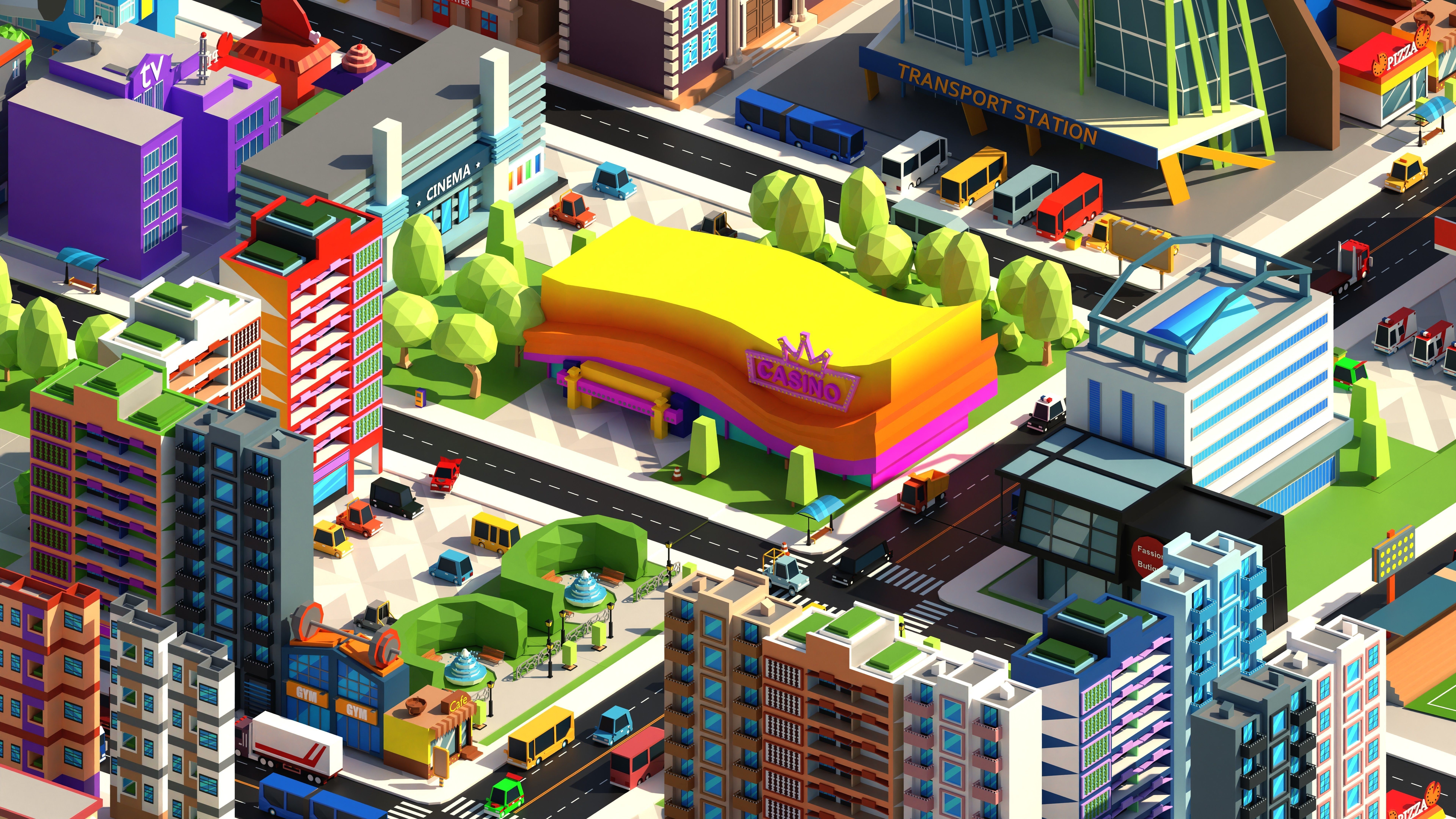 Low Poly City PACK Low-poly 3D model_8