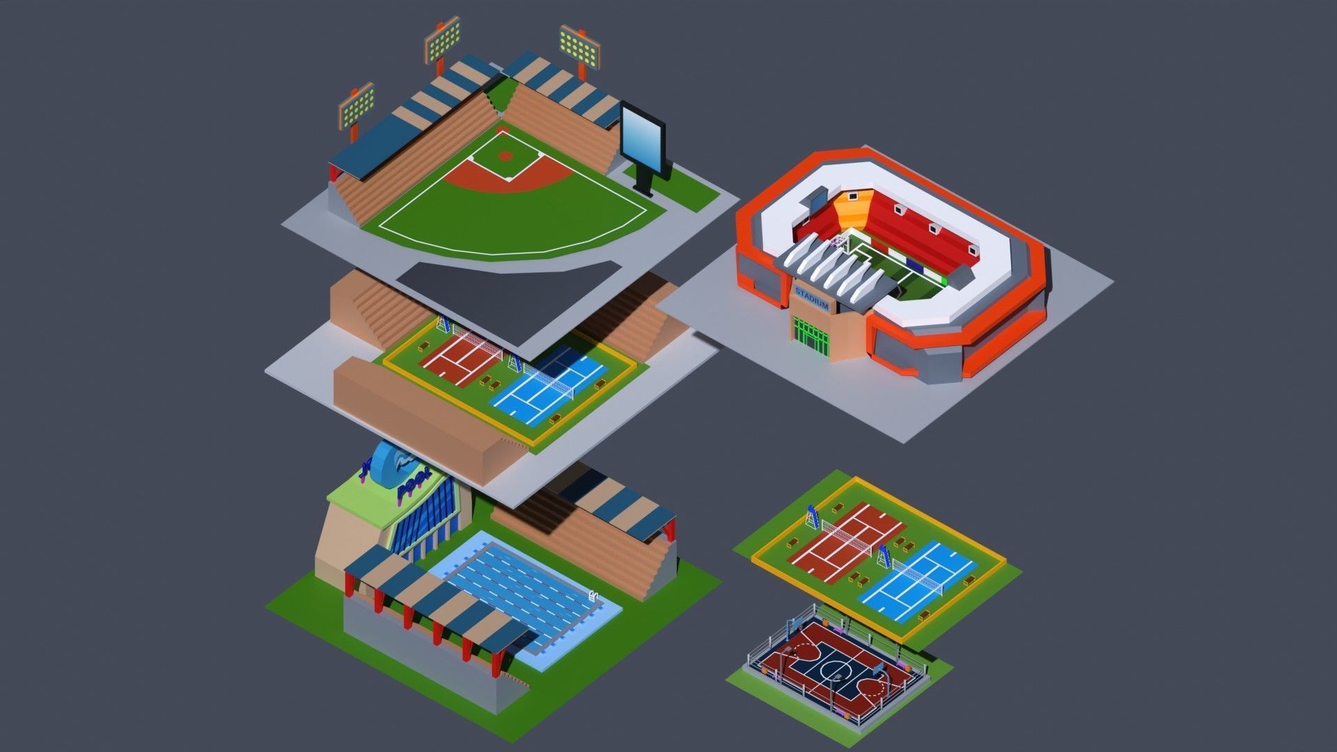 Low Poly City PACK Low-poly 3D model_19