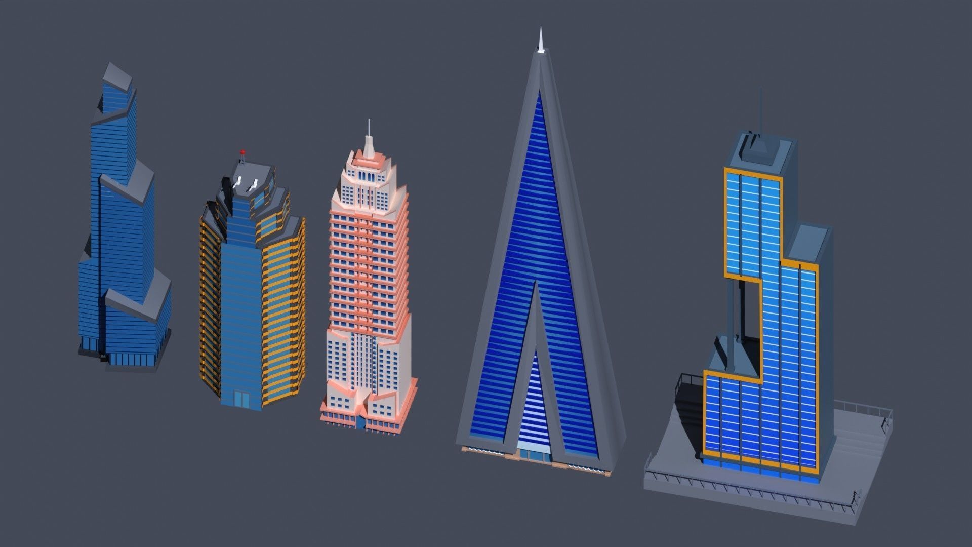 Low Poly City PACK Low-poly 3D model_16