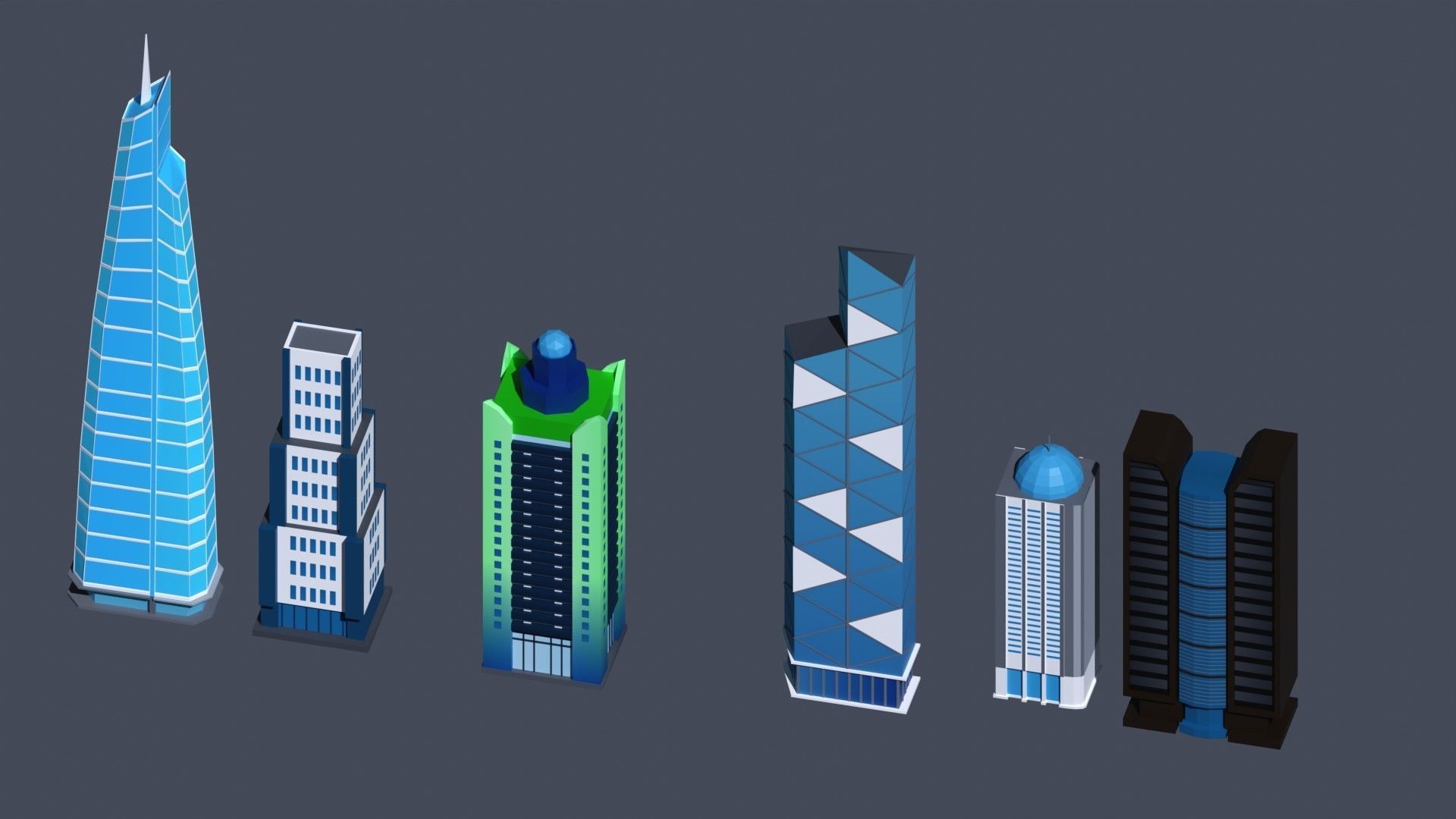 Low Poly City PACK Low-poly 3D model_17