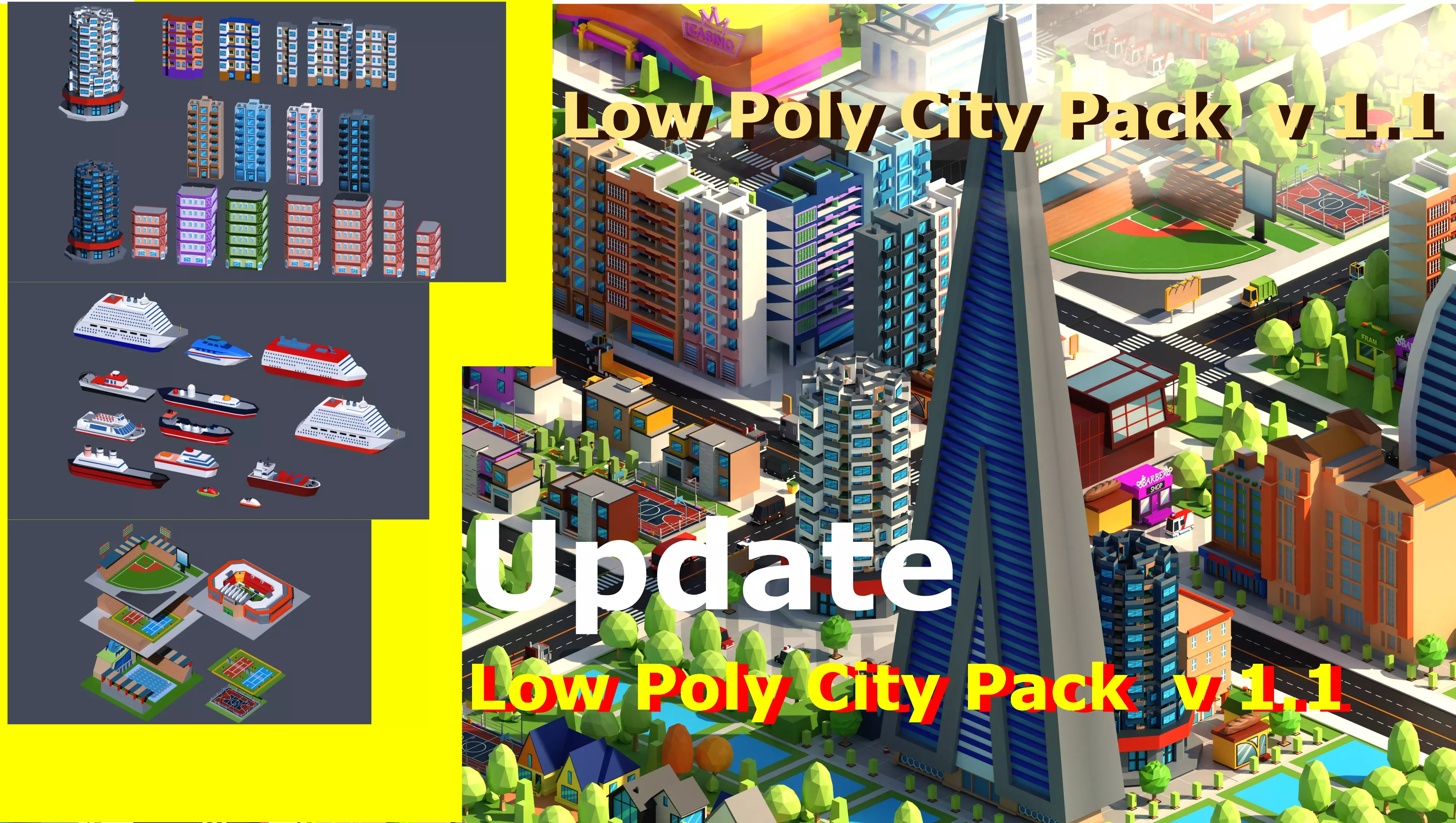 Low Poly City PACK Low-poly 3D model_0
