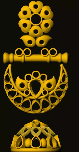 jumka golden ornament 3D print model_0