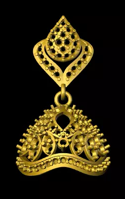 jumka gold pendant 3D print model_0