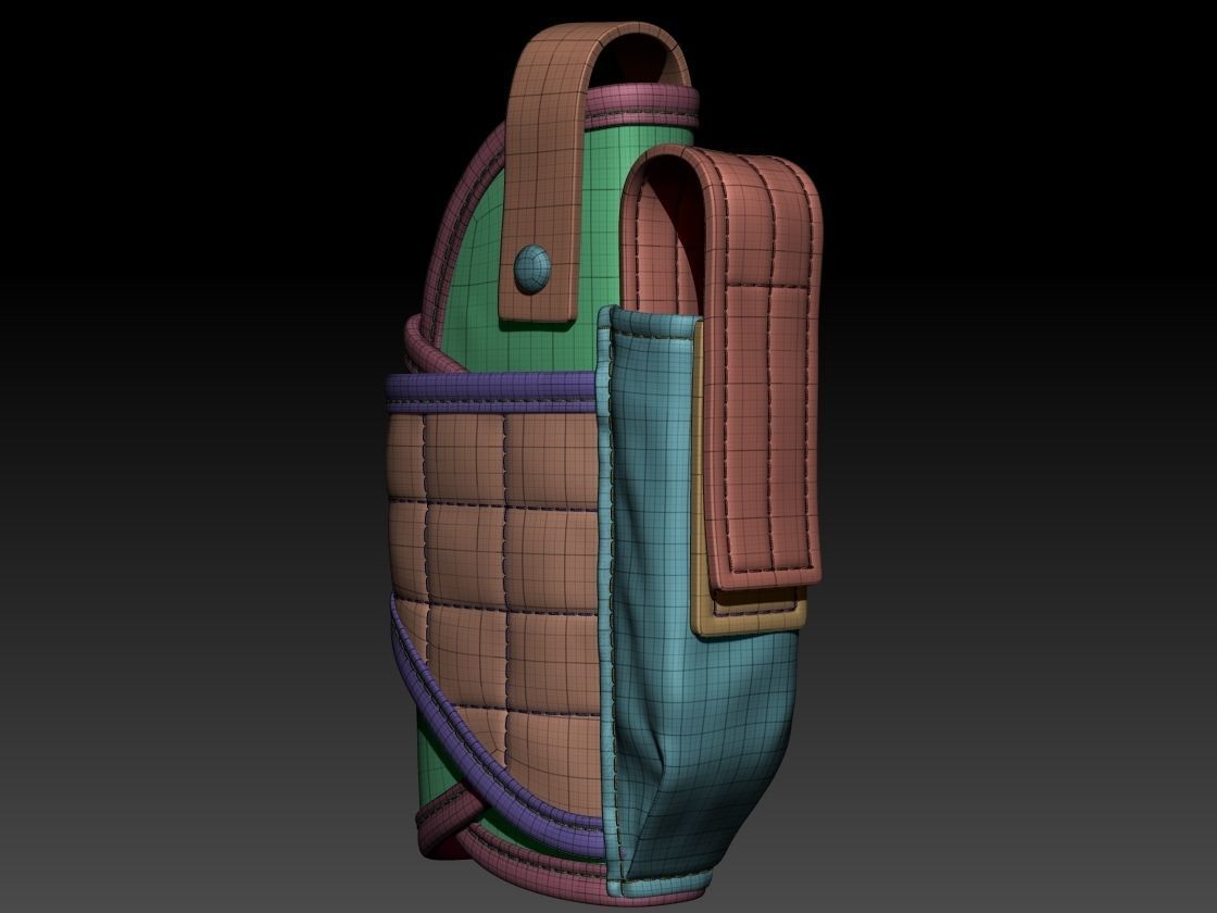 Pistol Holster High Poly 3D model_16