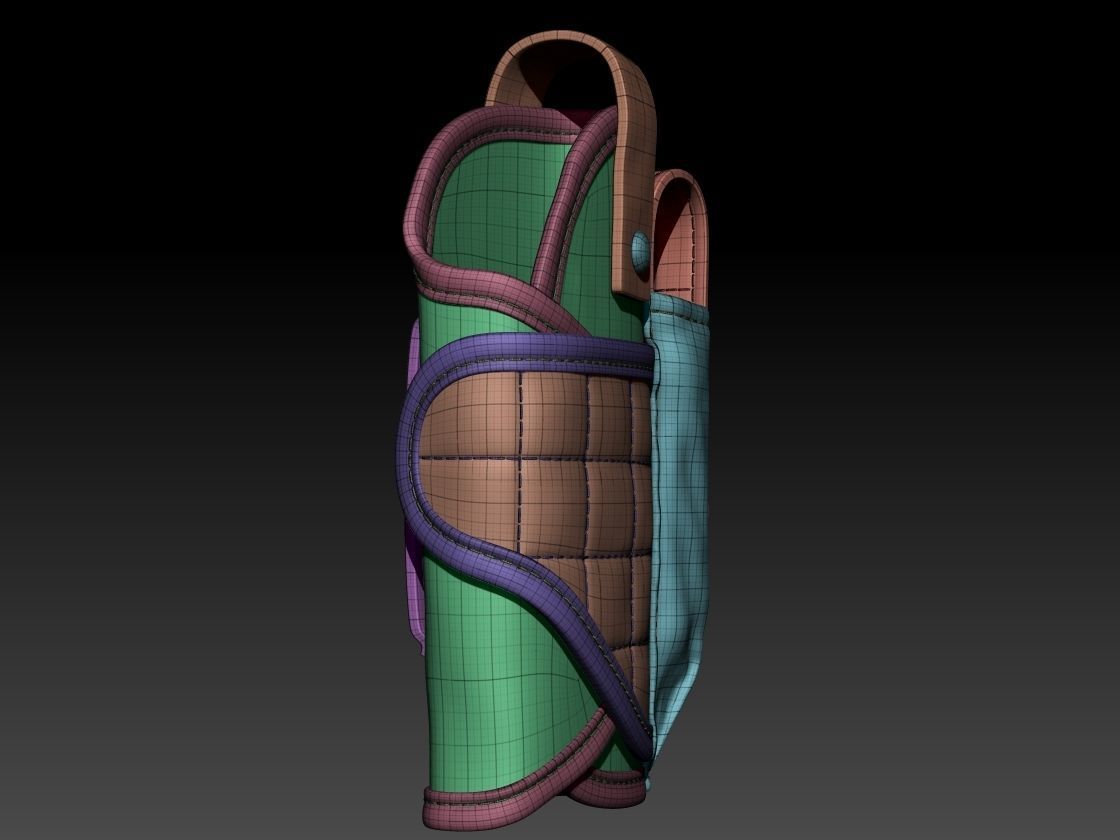 Pistol Holster High Poly 3D model_20