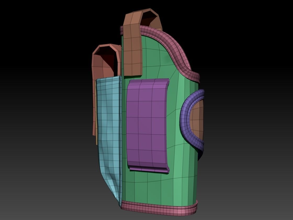 Pistol Holster High Poly 3D model_24