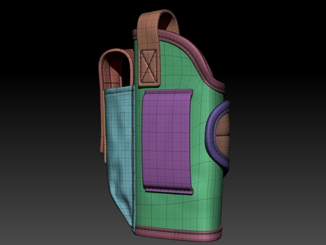 Pistol Holster High Poly 3D model_19