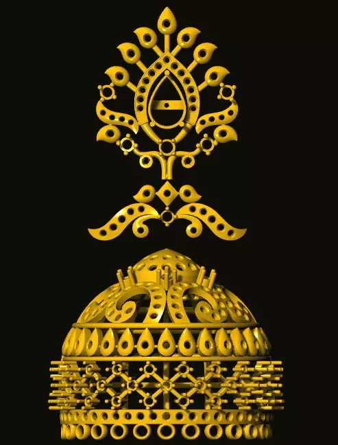 jumka ornate gold tibetan tibetan tibetan tibetan 3D print model