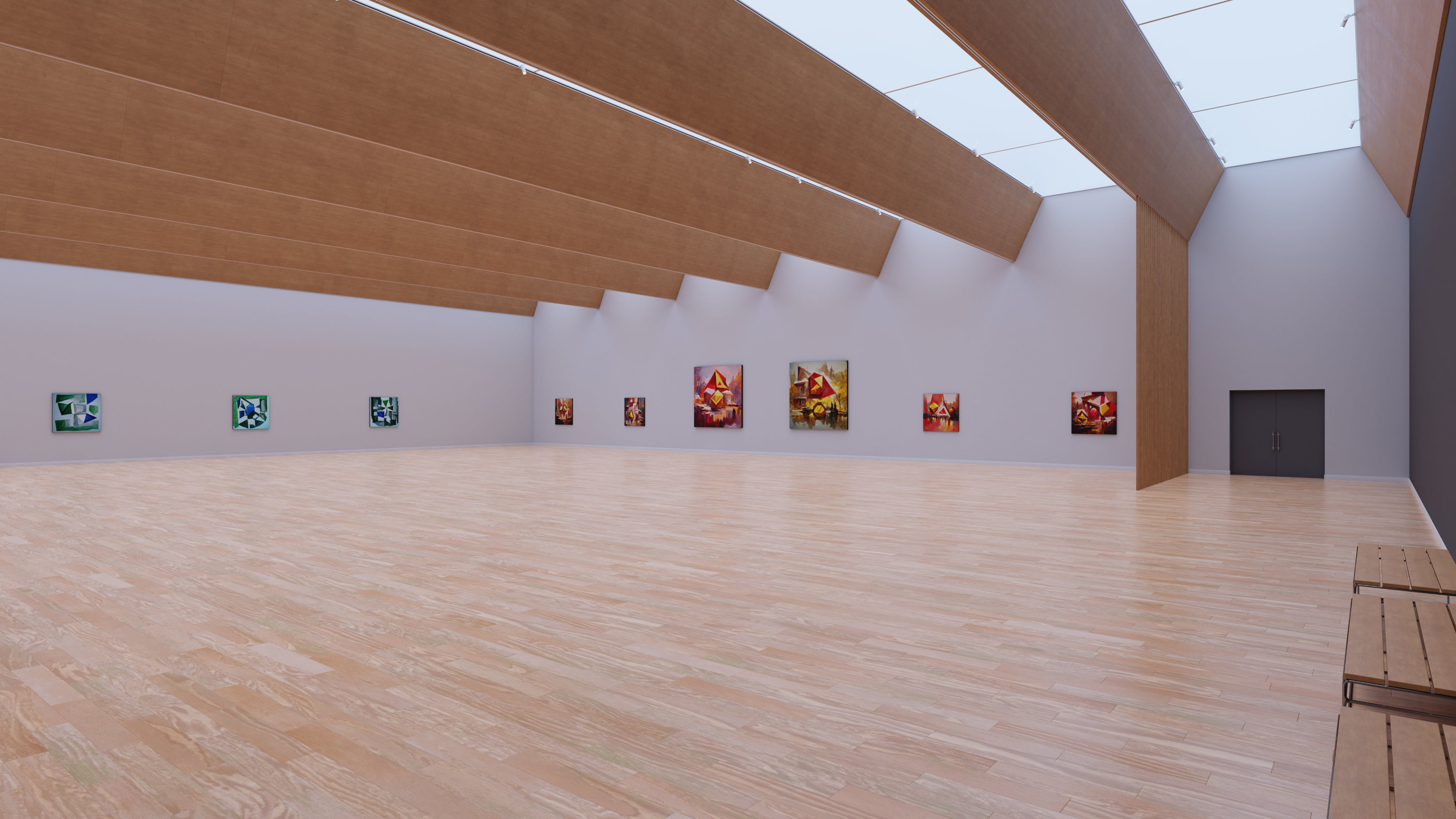 Art Museum Gallery Interior 28 Low-poly 3D model_2