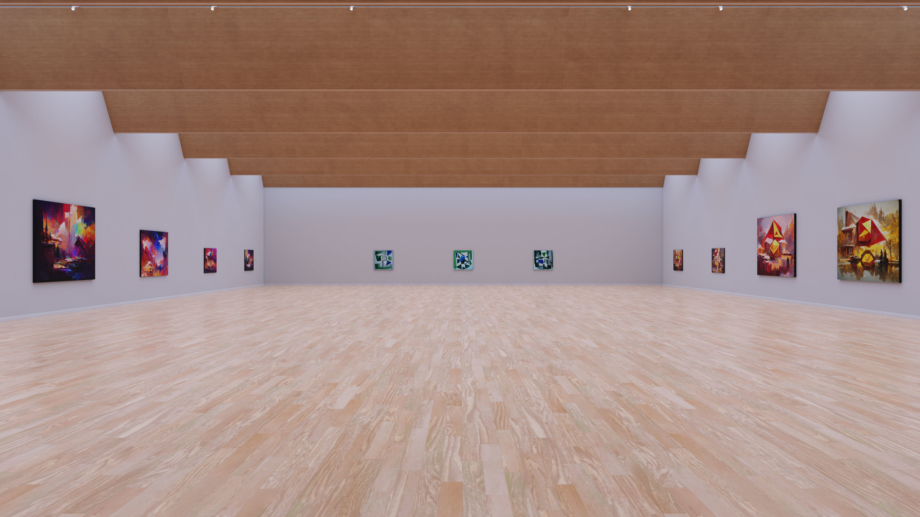Art Museum Gallery Interior 28 Low-poly 3D model_3