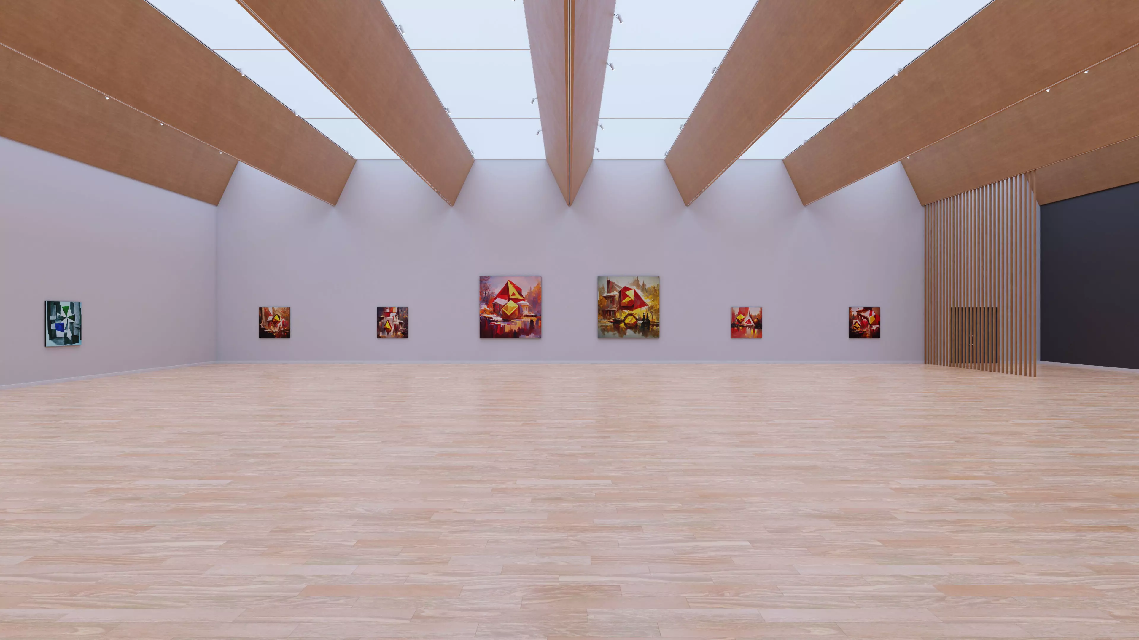 Art Museum Gallery Interior 28 Low-poly 3D model_0