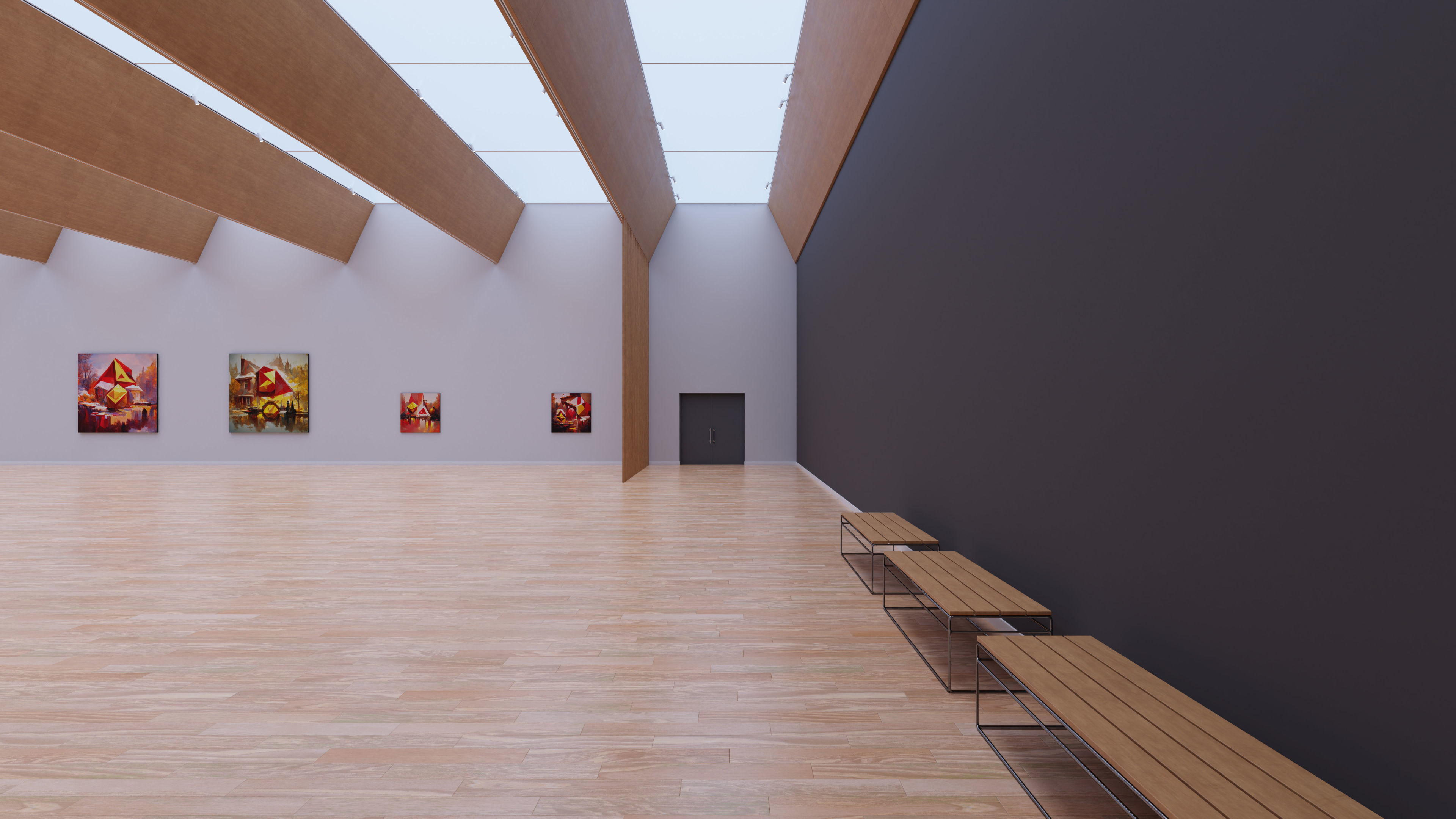 Art Museum Gallery Interior 28 Low-poly 3D model_1