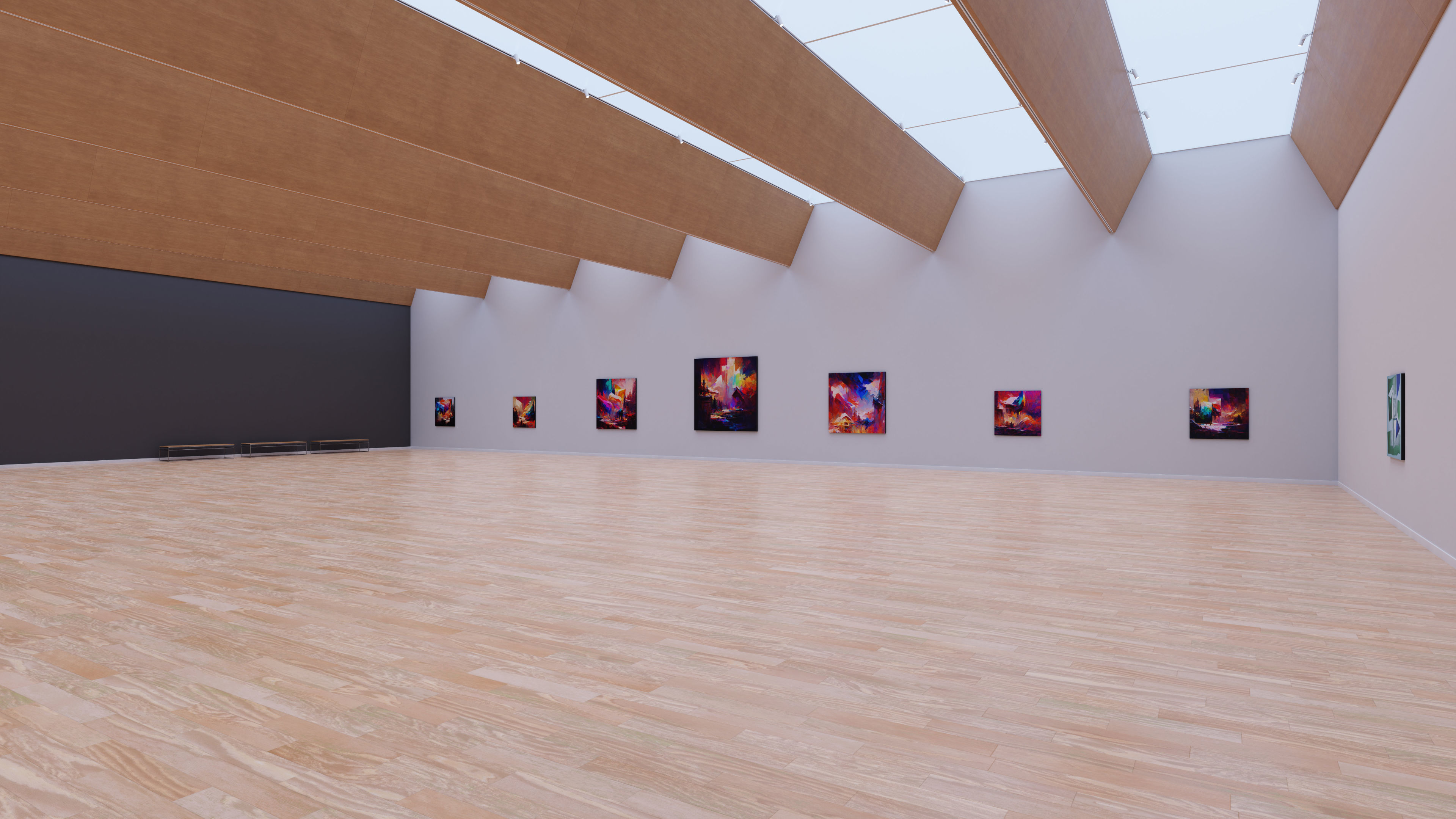 Art Museum Gallery Interior 28 Low-poly 3D model_10