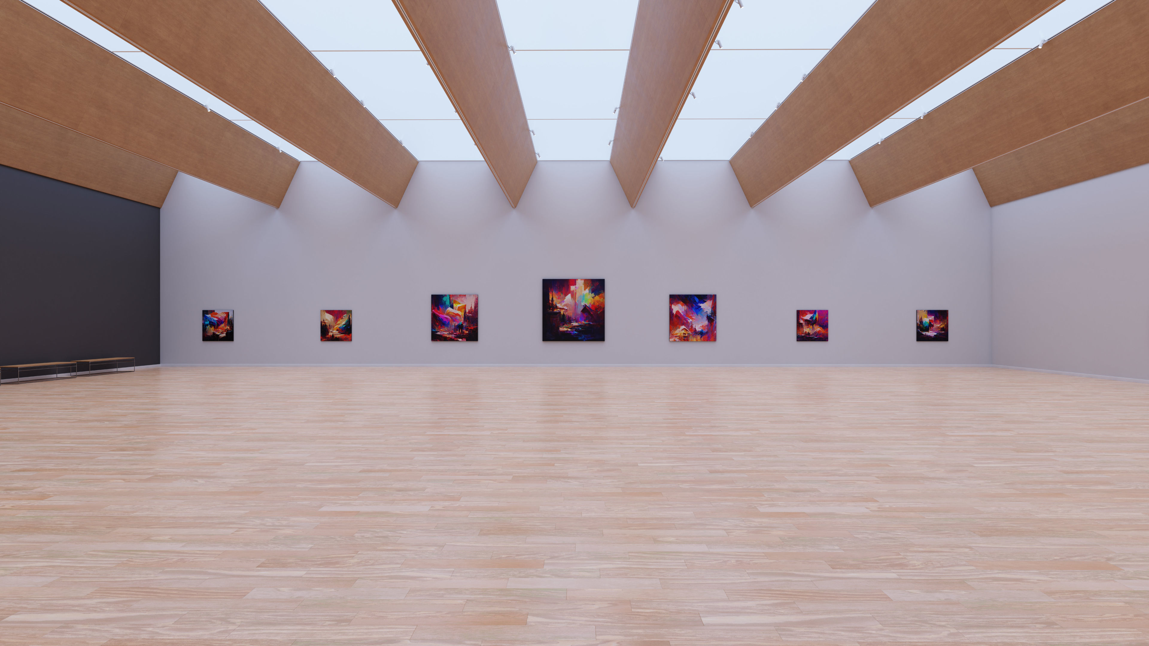 Art Museum Gallery Interior 28 Low-poly 3D model_9