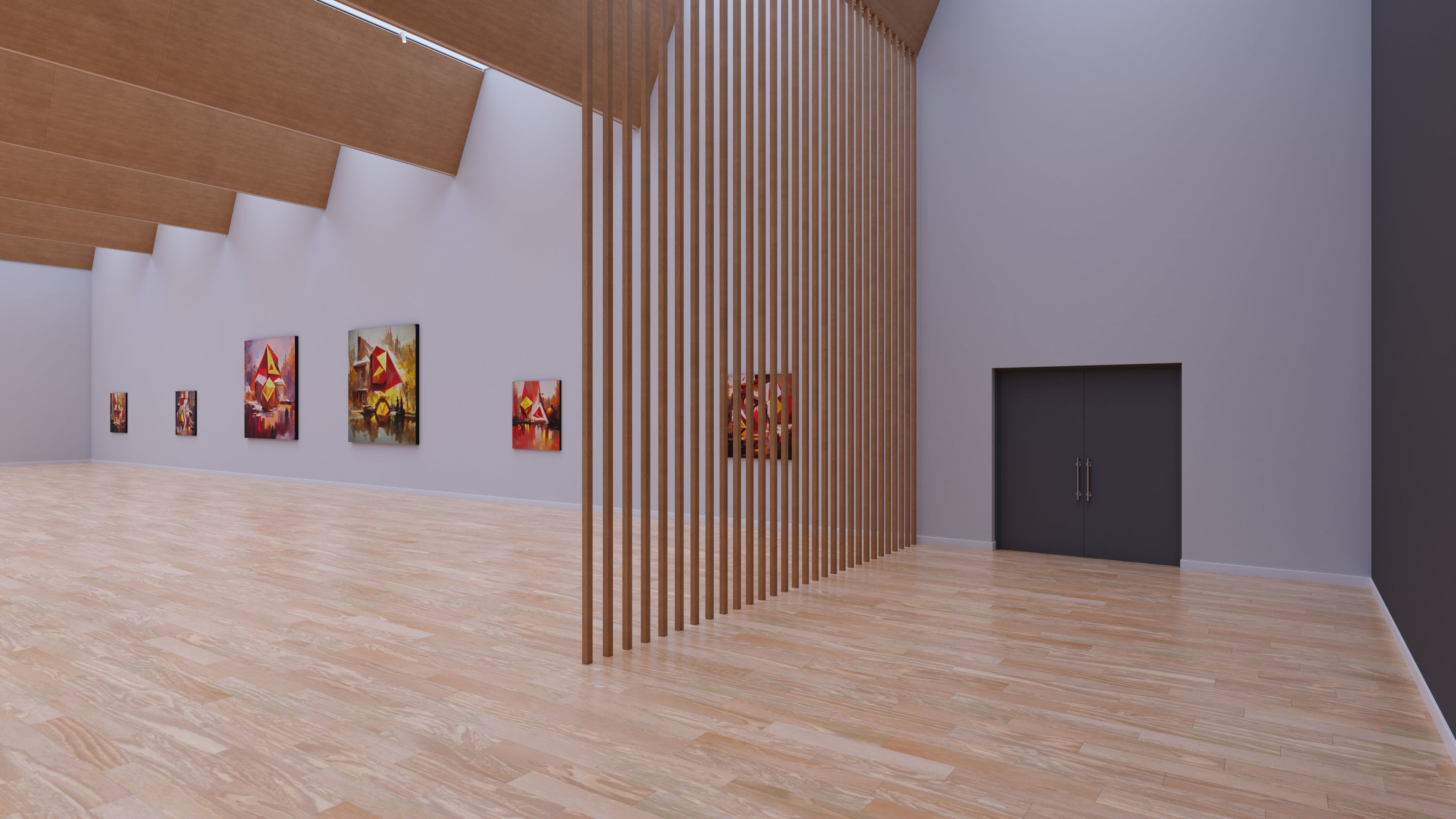 Art Museum Gallery Interior 28 Low-poly 3D model_4