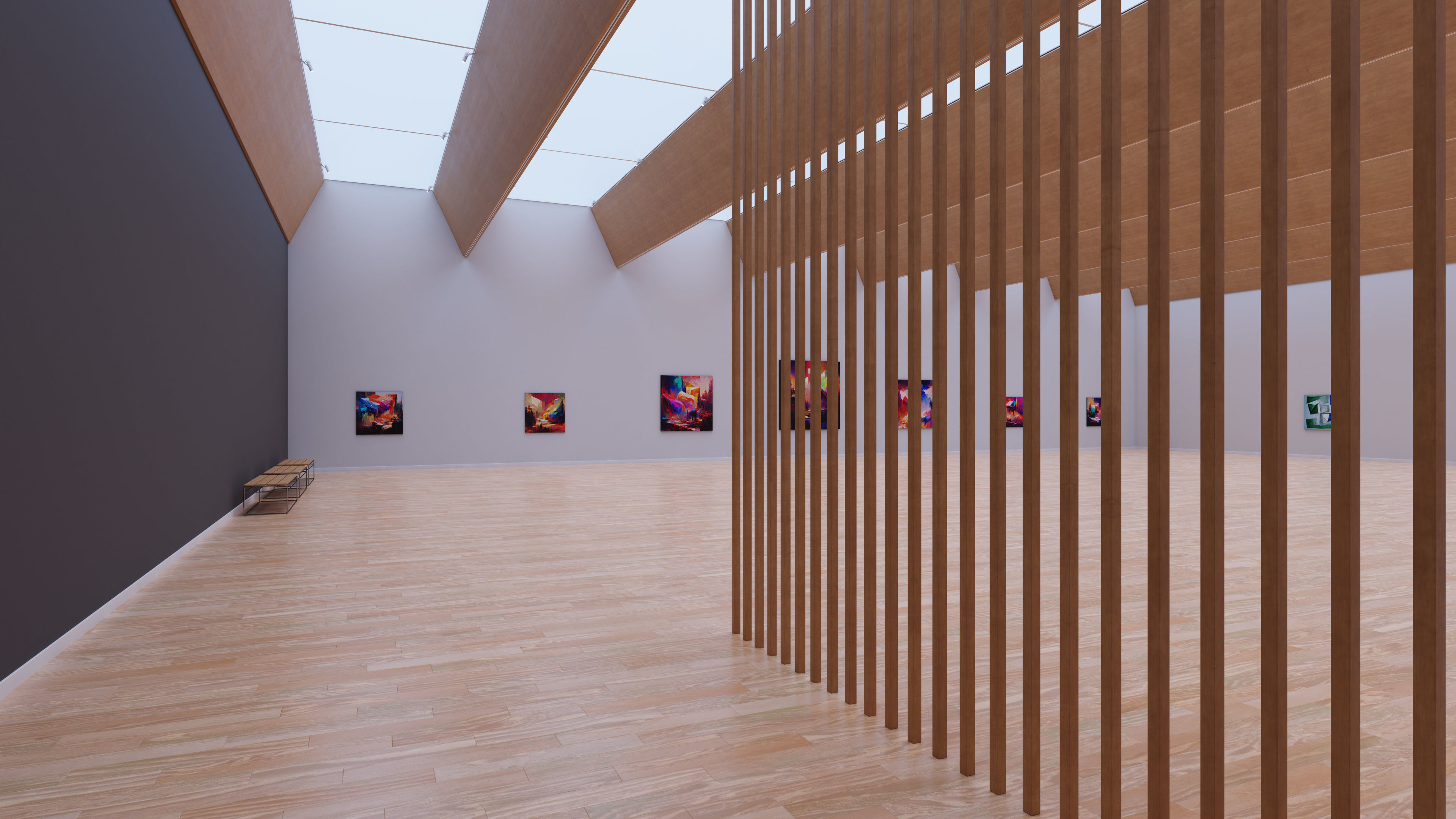 Art Museum Gallery Interior 28 Low-poly 3D model_6