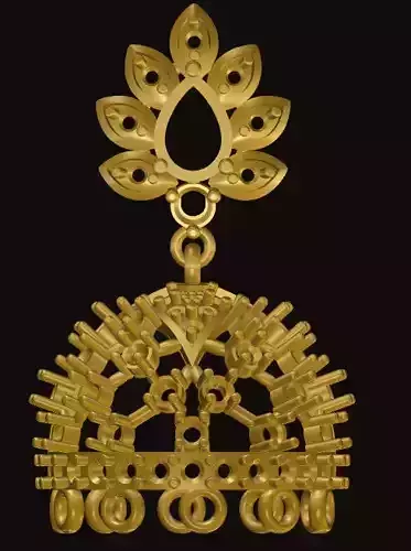jumka ornate gold - plated pendant