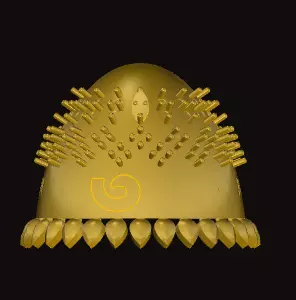 jumka gold helmet with spikes 3D print model