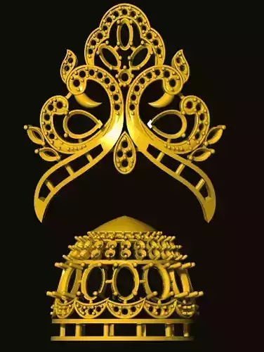 jumka golden ornate crown