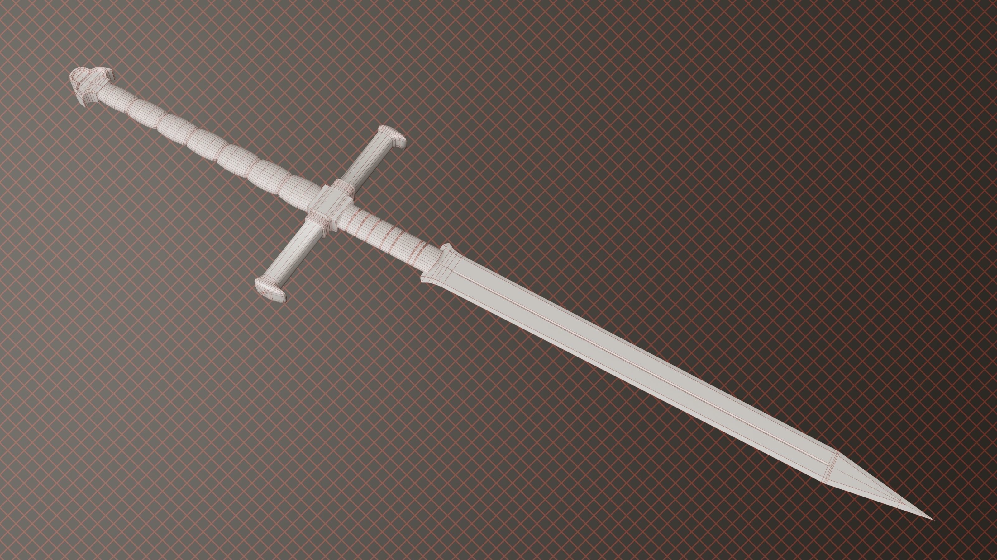One Sword Base Mesh - First Vol Free low-poly 3D model_2