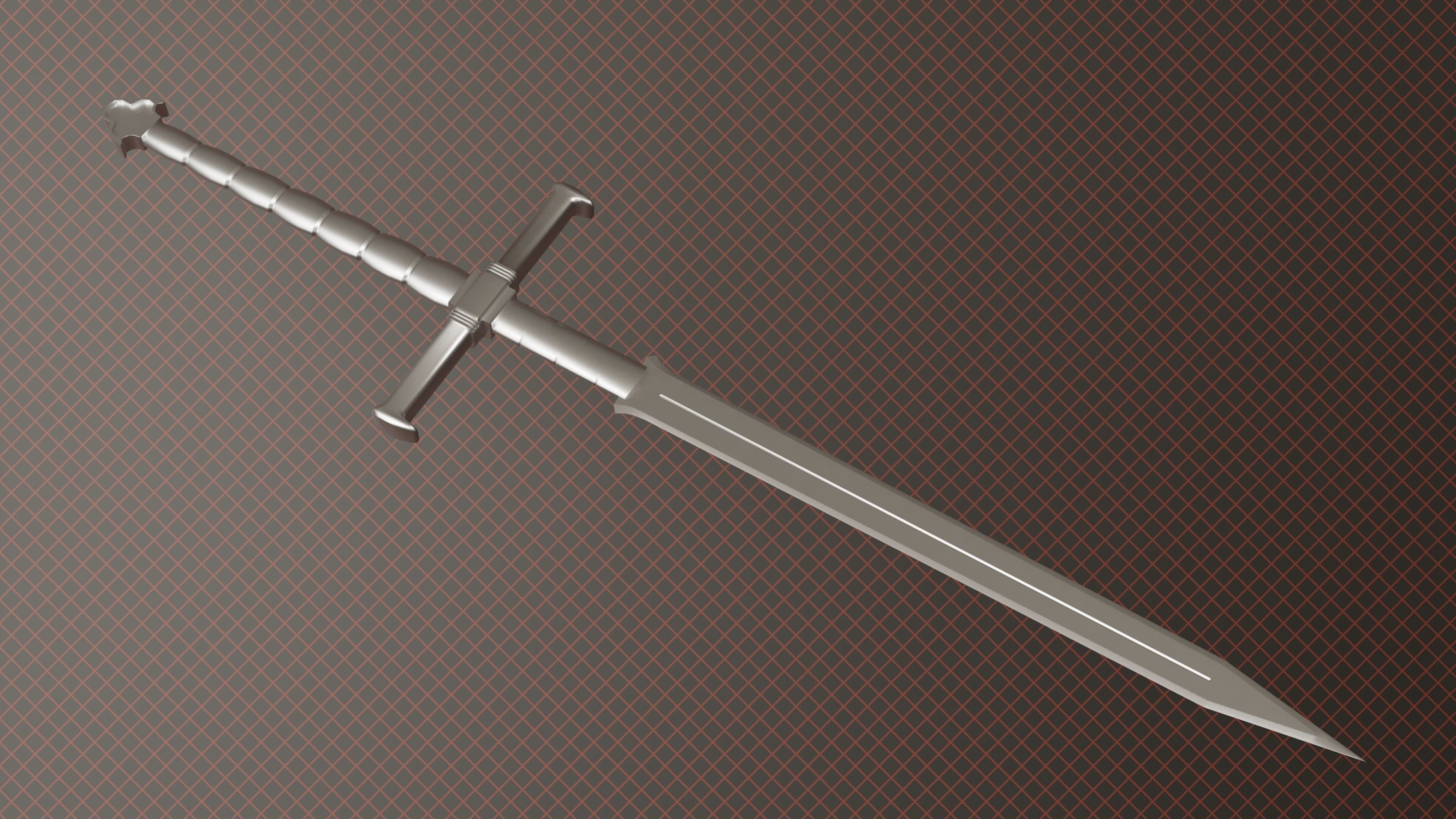 One Sword Base Mesh - First Vol Free low-poly 3D model_3