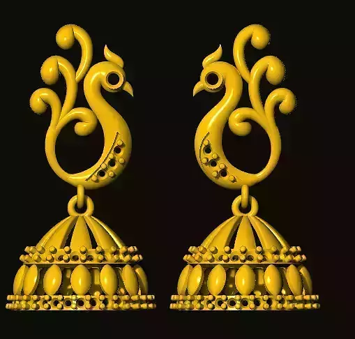 jumka peacock jhumka earrings