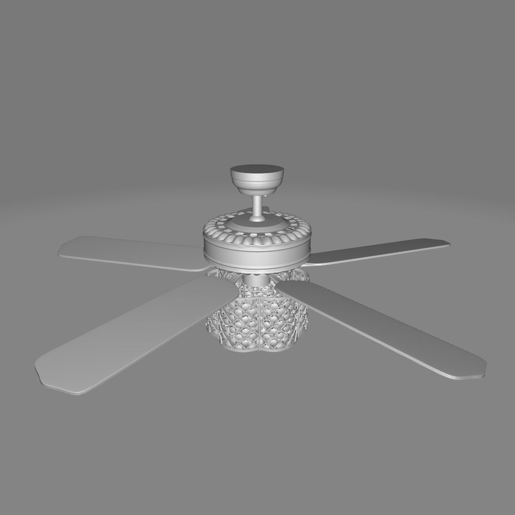 Wethington Blade Crystal Ceiling Fan  3D model_3