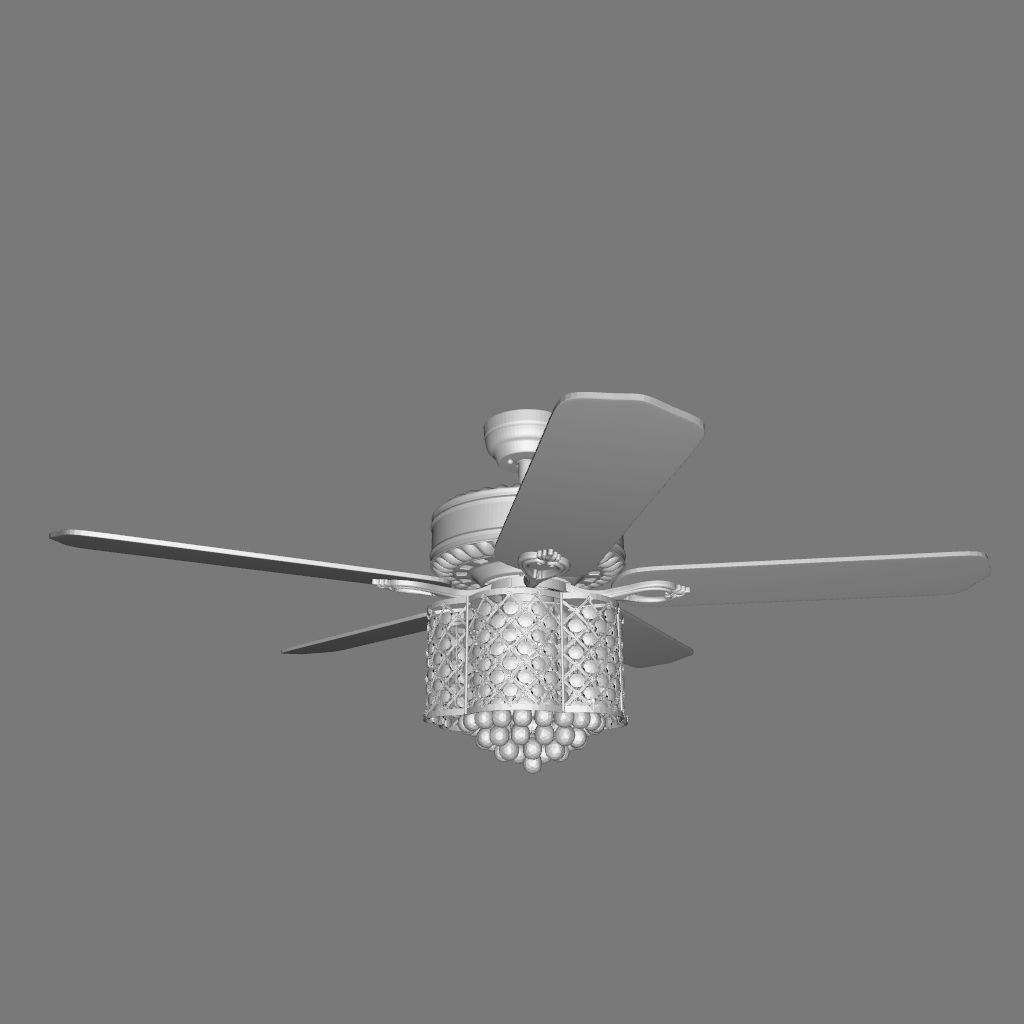 Wethington Blade Crystal Ceiling Fan  3D model_1