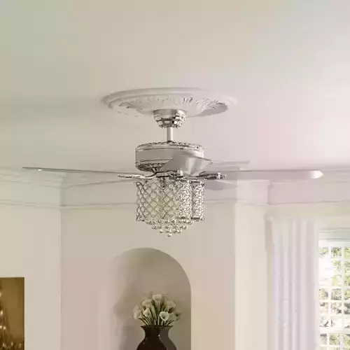 Wethington Blade Crystal Ceiling Fan 