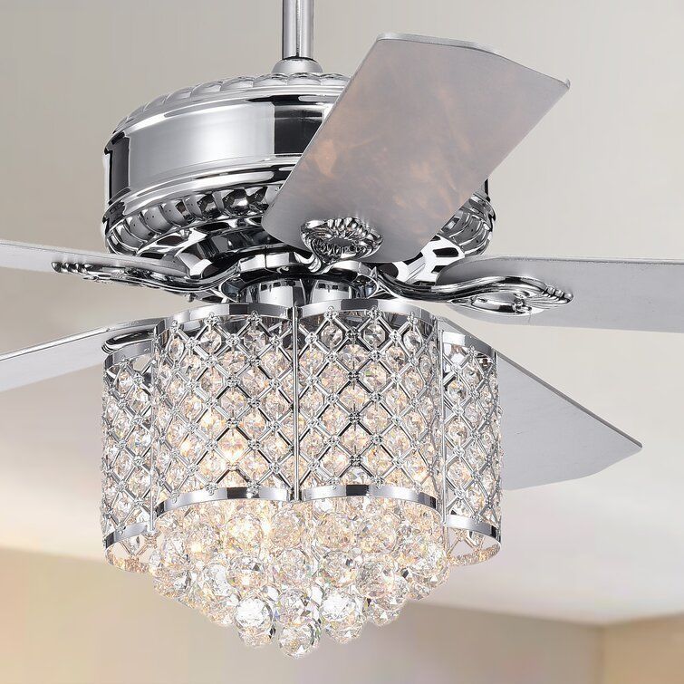 Wethington Blade Crystal Ceiling Fan  3D model_5