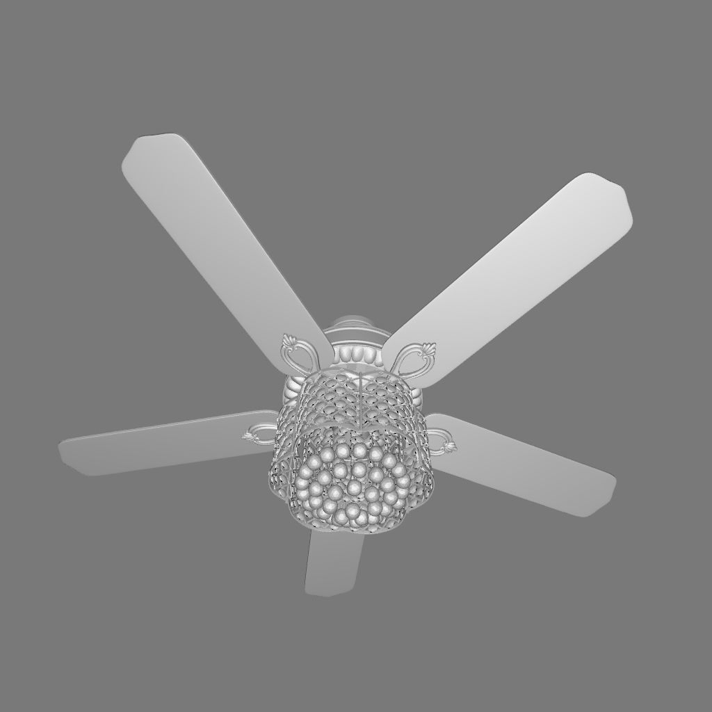 Wethington Blade Crystal Ceiling Fan  3D model_2