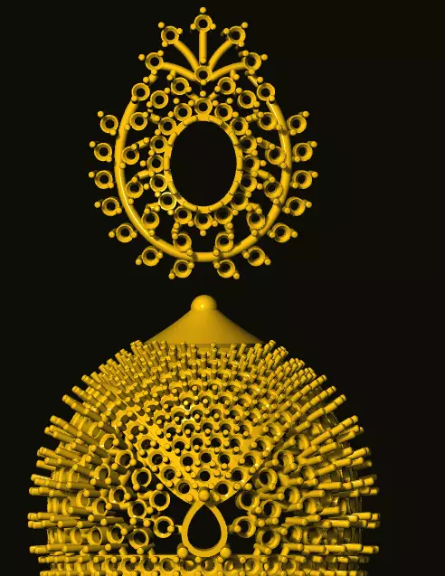 jumka gold ball with ornate design 3D print model_0