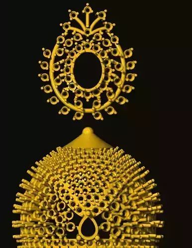 jumka gold ball with ornate design