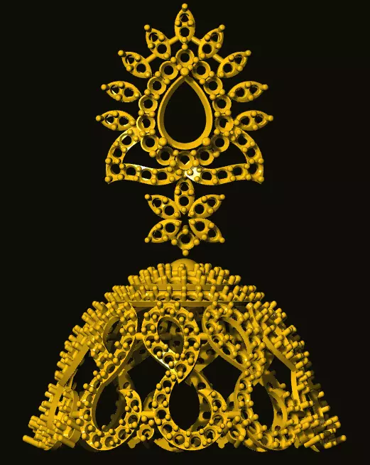 jumka gold ornament 3D print model_0