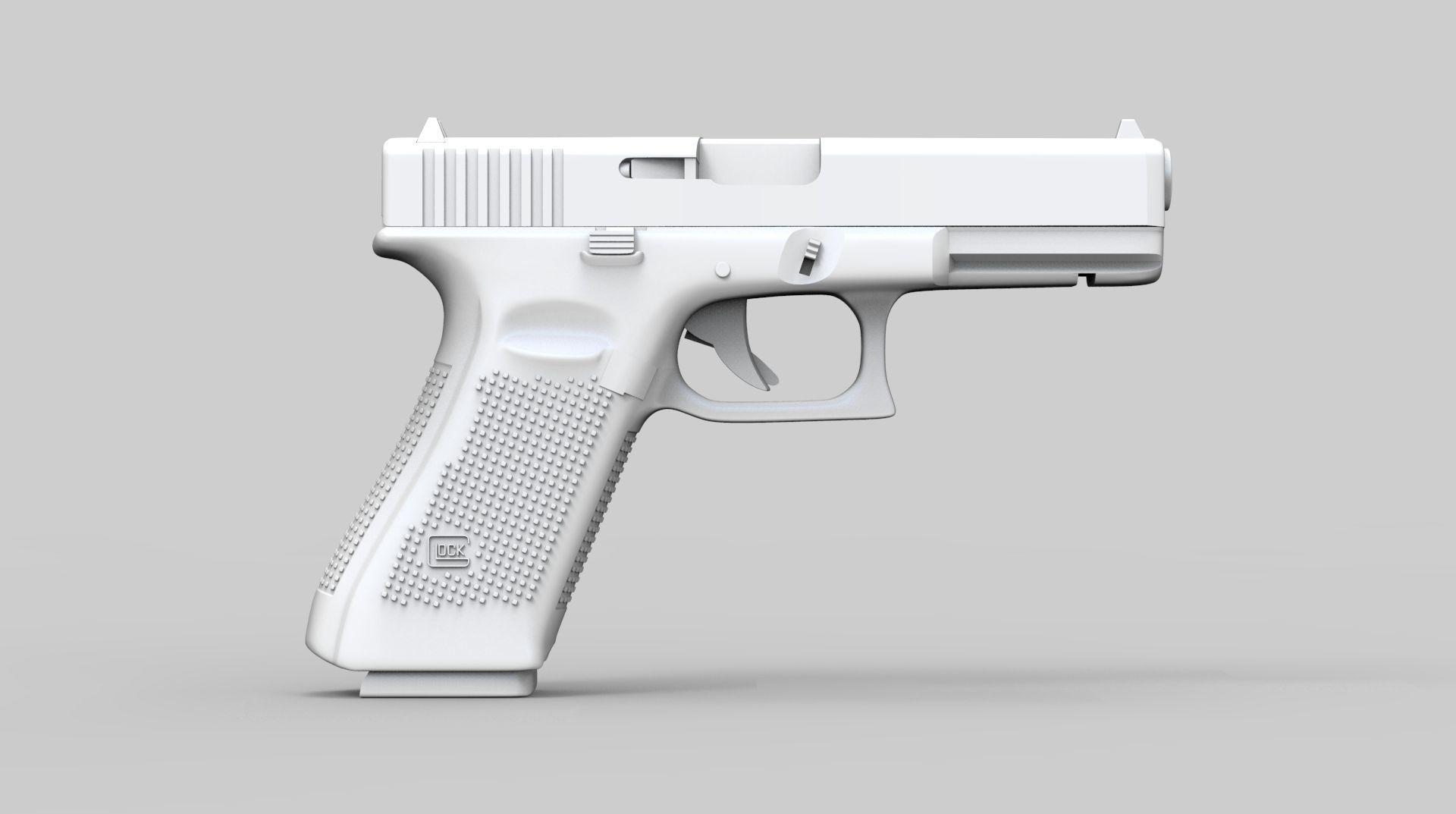 Pistol Glock 17 Gen 5 Low and High Poly 3D model_6