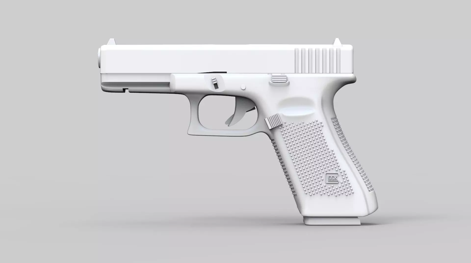 Pistol Glock 17 Gen 5 Low and High Poly 3D model_0