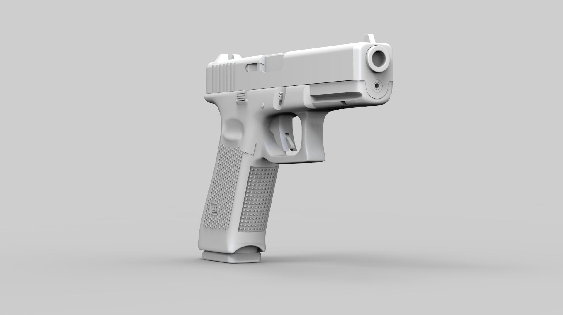 Pistol Glock 17 Gen 5 Low and High Poly 3D model_8