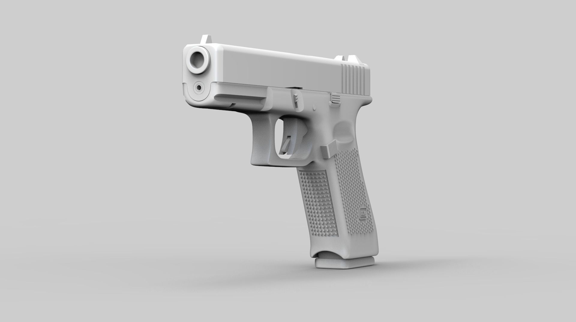 Pistol Glock 17 Gen 5 Low and High Poly 3D model_10